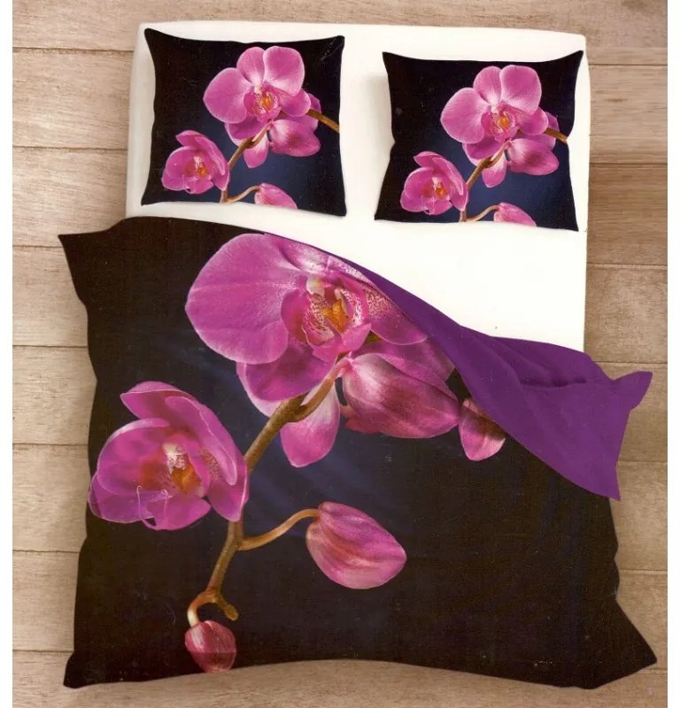 DR Posteľné obliečky 3D cyklamenová orchidea 140x200, 70x80
