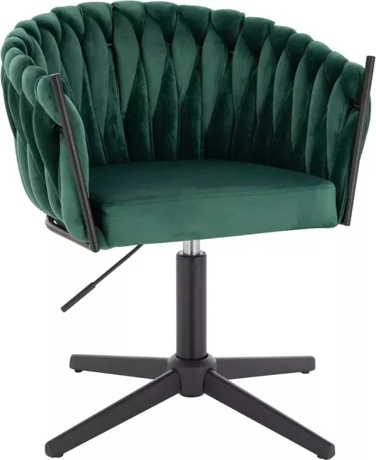 LuxuryForm DESIGN Stolička NORDEN VELUR na čiernom kríži - zelená