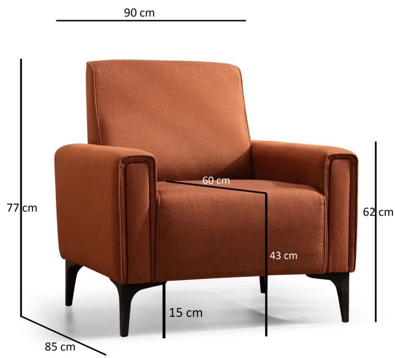 Křeslo Horizon cihlové