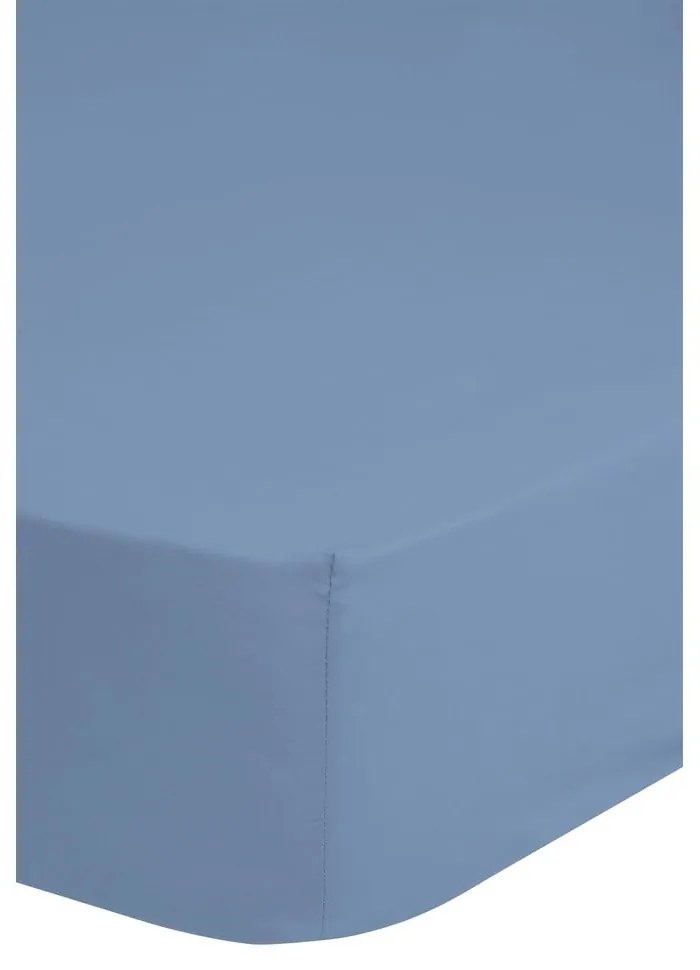 Detská modrá bavlnená elastická plachta Good Morning, 70 x 140/150 cm