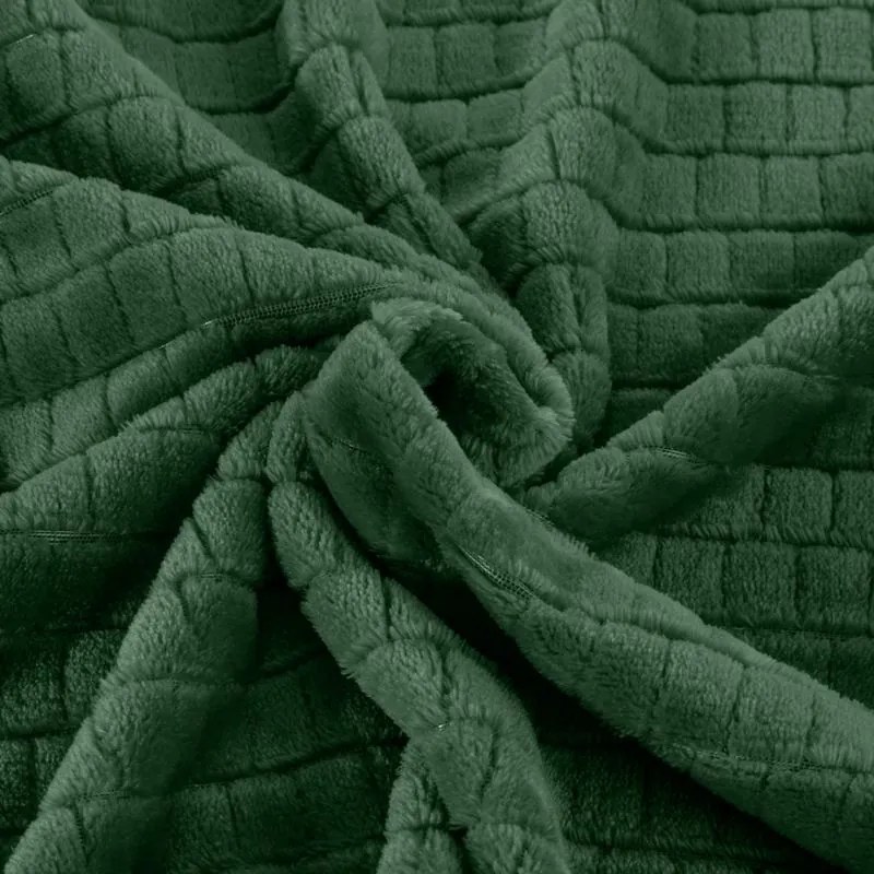 EUROFIRANY Nadýchaná a veľmi mäkká prikrývka z mikroflísu 170 cm x 210 cm tmavozelená 100 % polyester Varianta: 352563