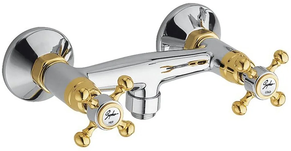 Sapho Sapho, ANTEA nástenná sprchová batéria, chróm/zlato, 3862