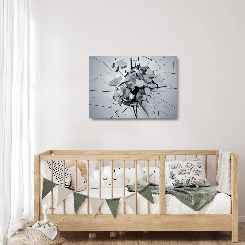 Sklenený obraz abstrakcie 3D (70x50 cm)