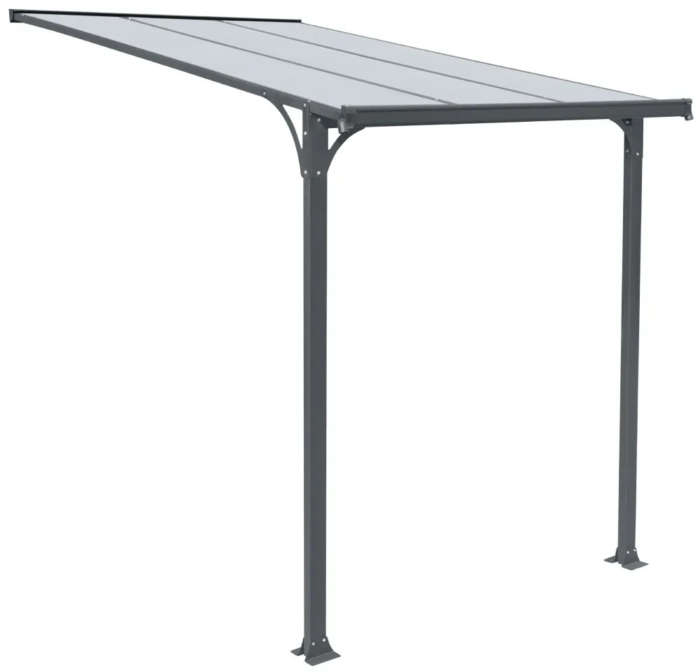 Hliníkový vchodový prístrešok BestBerg PD-3A / 3,3 m² / sivý