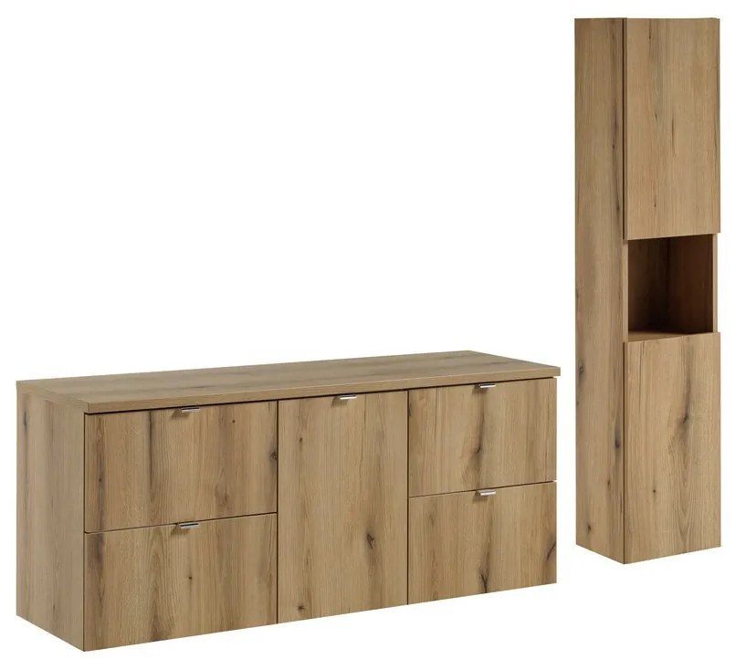 Koupelnová sestava Nova Oak I se skříňkami 140 cm dub evoke