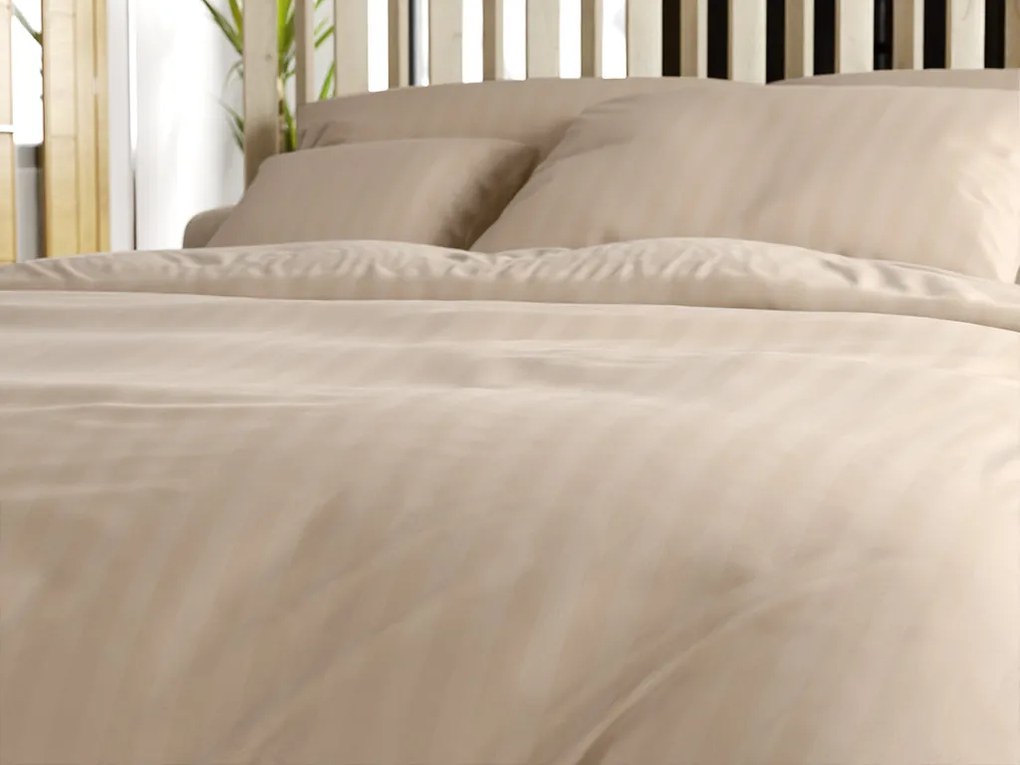 Hotelové obliečky z mikrovlákna JASMINE PURE cappuccino - prúžok 1 cm Rozmer obliečky: 70 x 90 cm | 140 x 200 cm