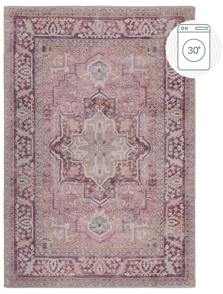 Svetločervený umývateľný koberec s prímesou recyklovaných vlákien 120x170 cm Windsor – Flair Rugs