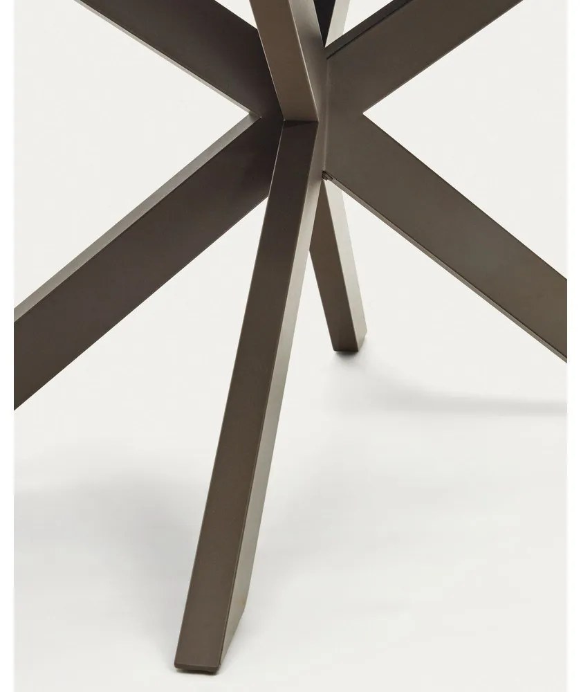 Hnedý rozkladací jedálenský stôl s keramickou doskou 90x160 cm Atminda – Kave Home