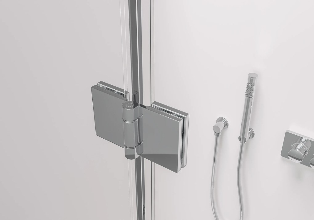 Cerano Volpe Duo, sprchovací kút so skladacími dverami 80(dvere) x 80(dvere), 6mm číre sklo, chrómový profil, CER-CER-427363