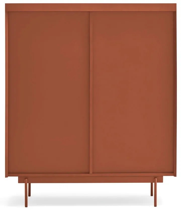 Vysoká komoda v dekore duba v tehlovo-prírodnej farbe 100x120 cm Otto – Teulat