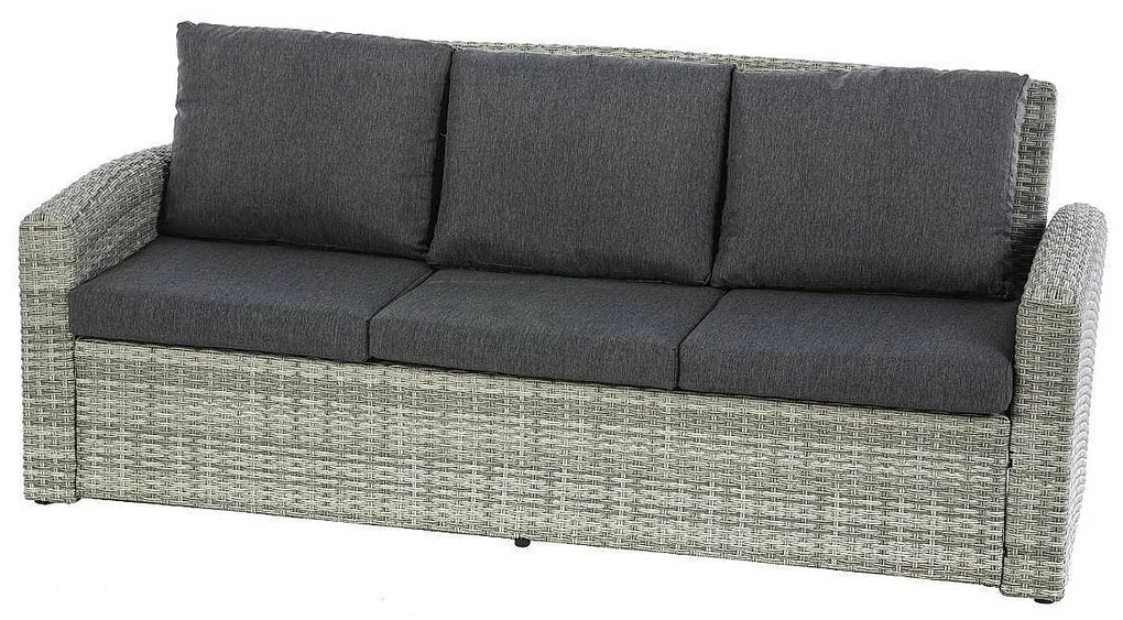 DEOKORK Ratanová lavica pre 3 osoby SANTORINI (sivá)