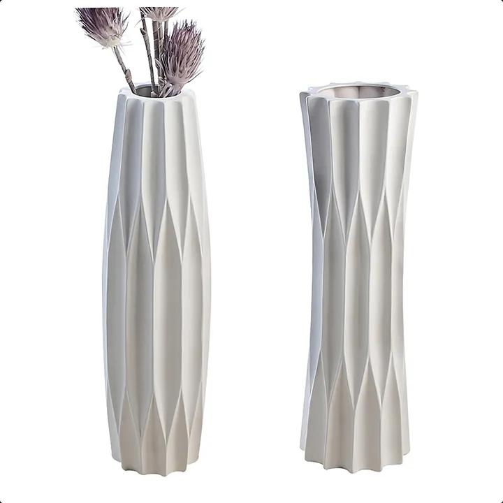 Bighome - Váza TAIGLO 78 cm - biela | BIANO