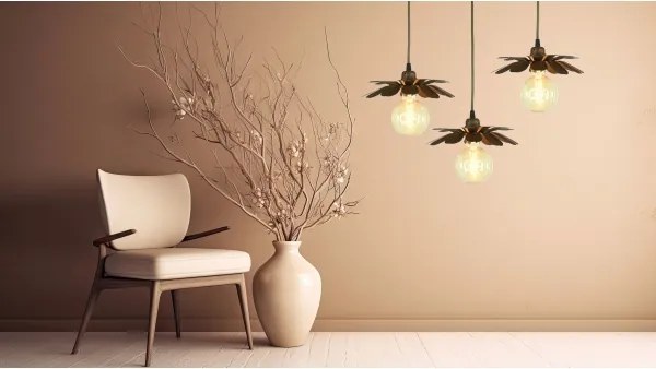 Bohemia-Design - Závesné svietidlo na lankách 1xE27/60W/230V bronzové