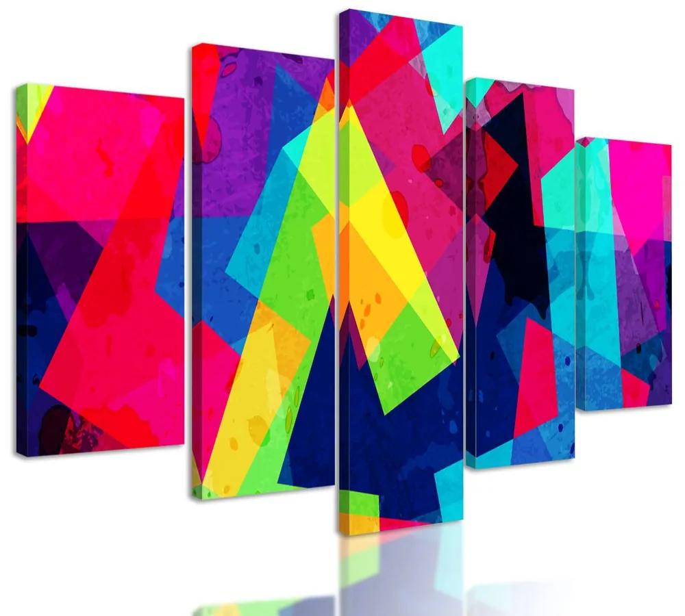 5-dielny obraz abstraktné farebné vzory