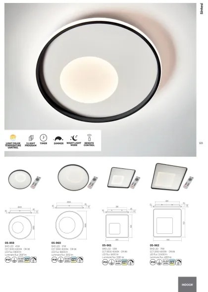 Redo 05-961-LED Stmievateľné stropné svietidlo SINTESI LED/53W/230V 3000-6000K +DO
