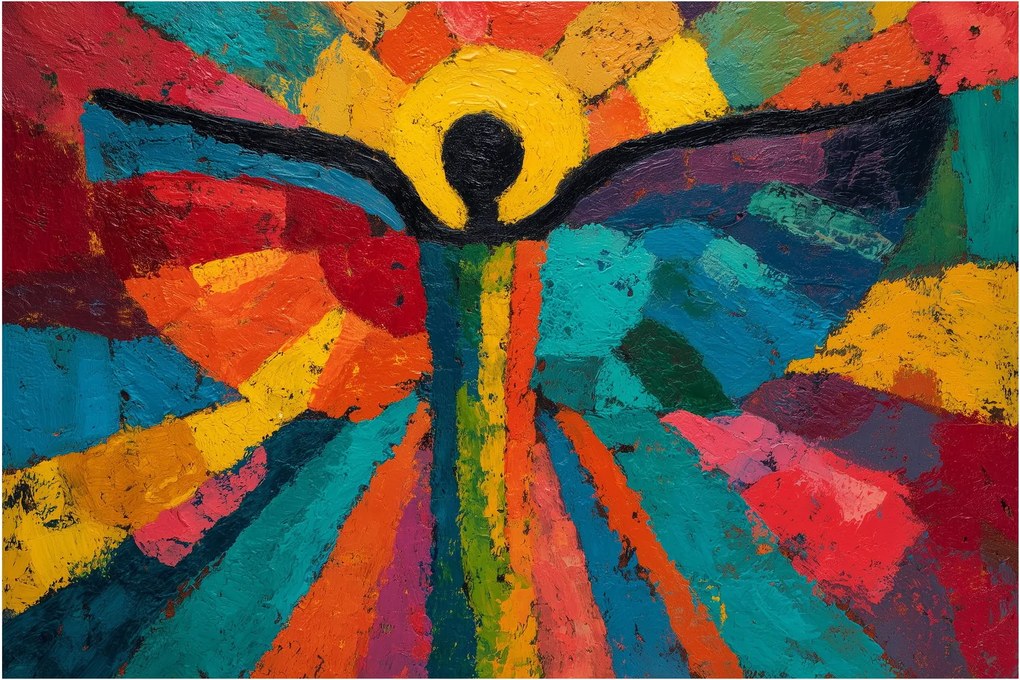 Obraz - Maľovaný anjel (90x60 cm)
