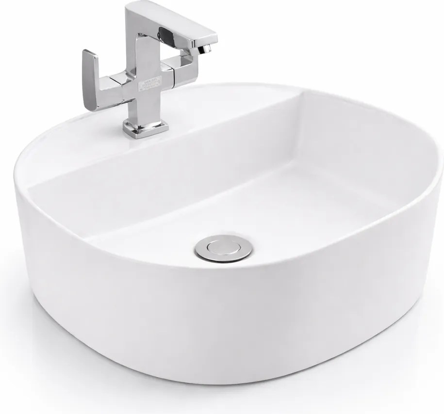 BERGAMO || Umývadlo na dosku, keramika, biela, zaoblená