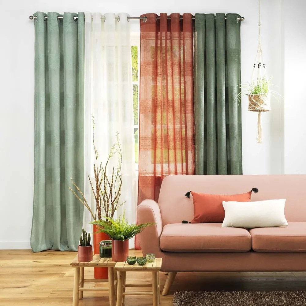 Zelená záclona 140x280 cm Terraza – douceur d'intérieur
