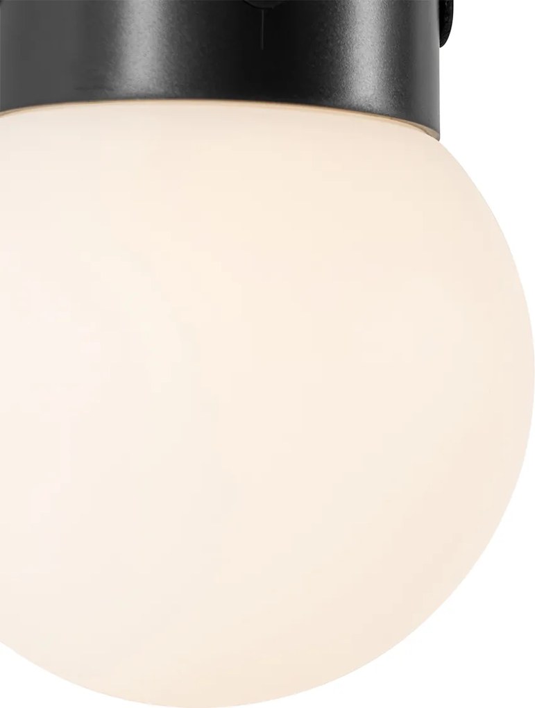 Závesné vonkajšie svietidlo čierne vrátane LED 3-stupňového stmievača solárne - Cornelia