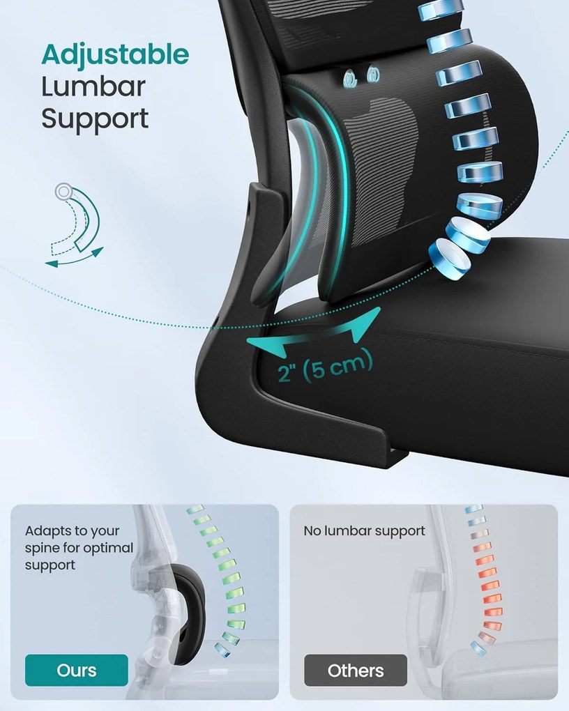 Ergonomická kancelárska stolička, sieťovaná, čierna
