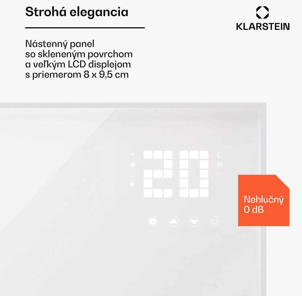 Klarstein Wonderwall Smart Bornholm, infražiarič, 120 x 80 cm, 980 W, aplikácia