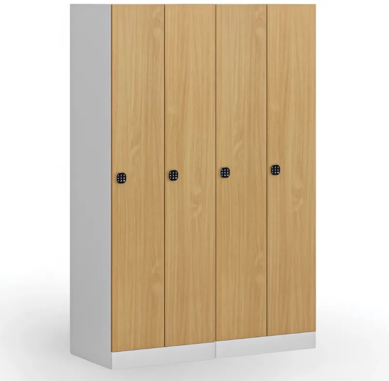Kovová šatníková skrinka S1, 2-dverová, 1850 x 600 x 500 mm, kódový zámok, laminované dvere, breza