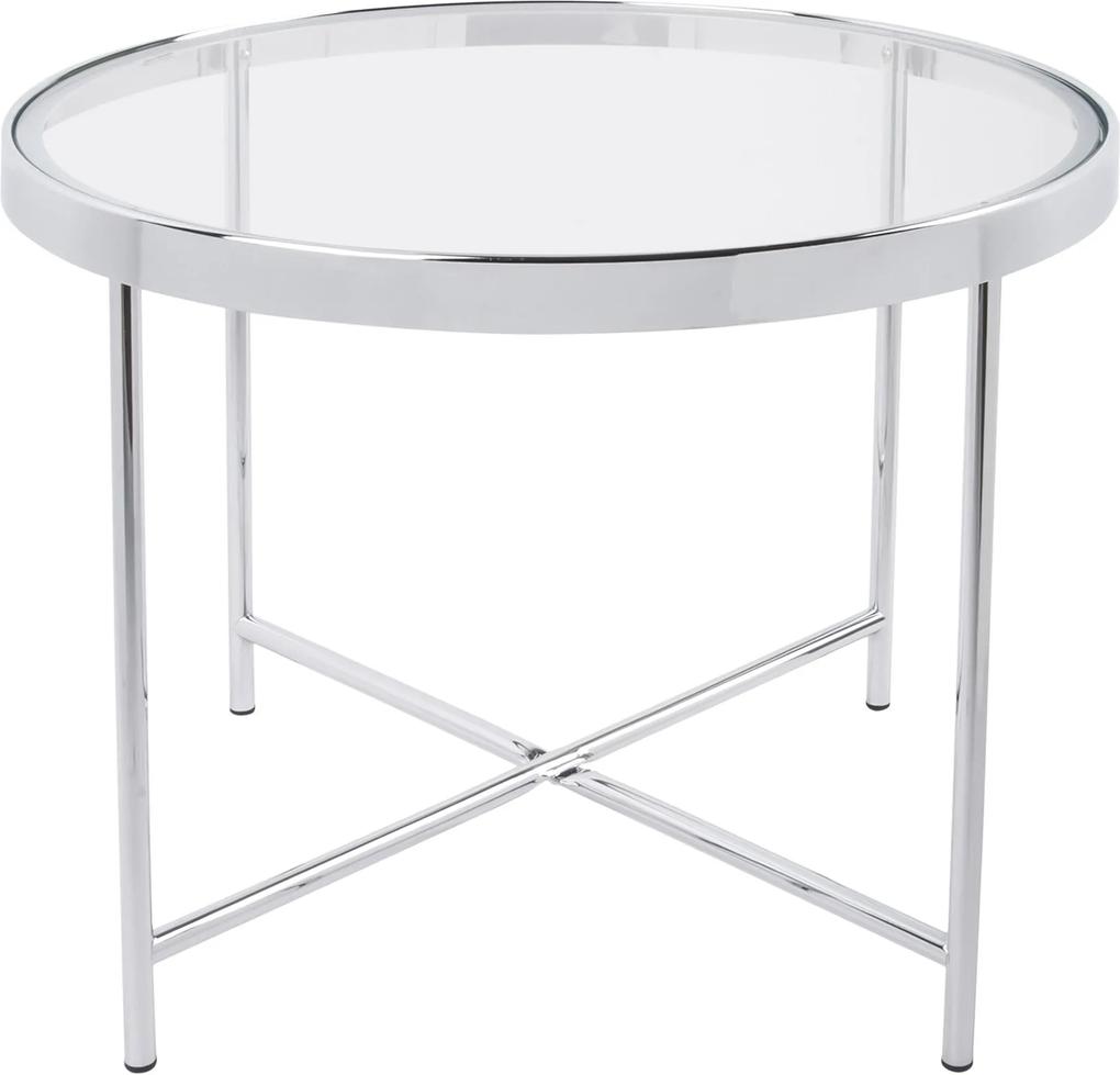 Veľký stolík so sklenenou doskou ∅ 60 cm × 46 cm