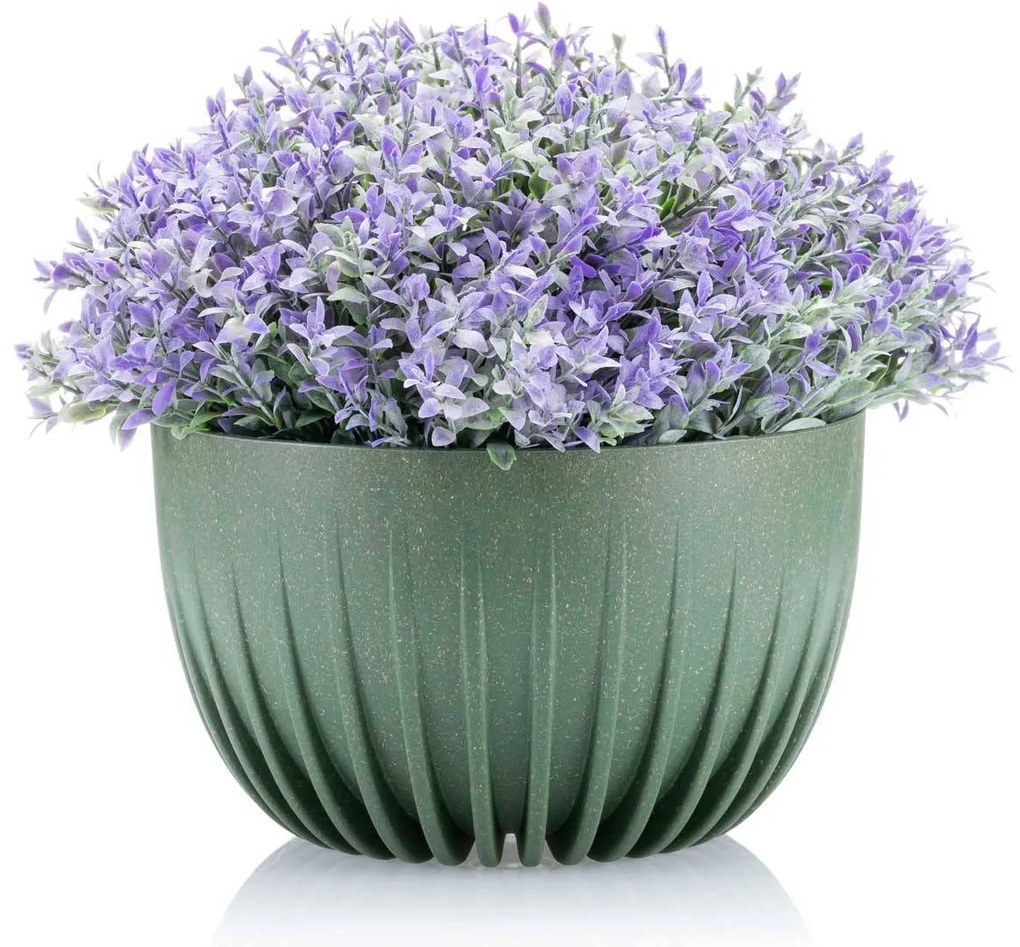 Sada 2 květináčů STRIPPED ECO zelená