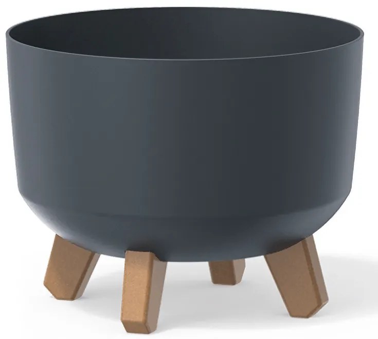 Plastový kvetináč na nožičkách DGRL240 23,8 cm - antracit