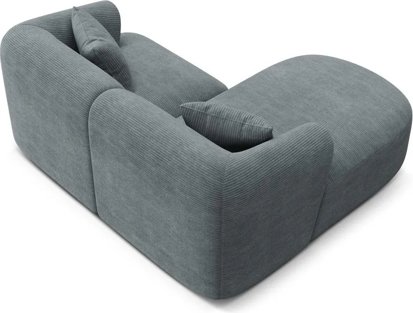 Tmavosivá menčestrová rohová pohovka (ľavý roh/s leňoškou) Campi – Cosmopolitan Design