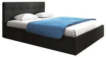 Čalúnená posteľ LAURA rozmer 180x200 cm Čierna eko-koža