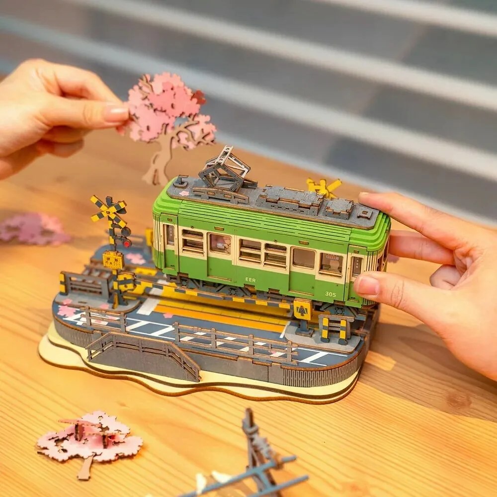 RoboTime 3D drevená skladačka so sakurou