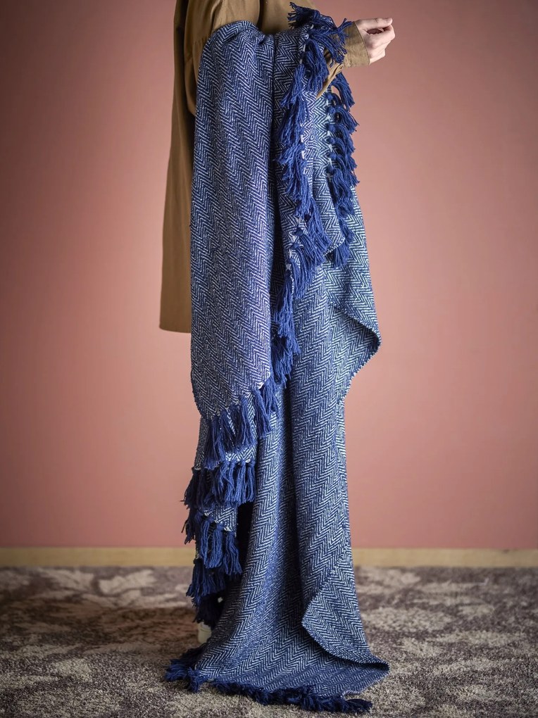 Bloomingville Prehoz z recyklovanej bavlny Herringbone 130 x 160 cm