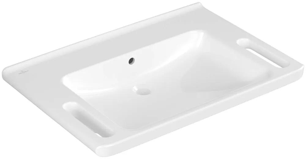 VILLEROY &amp; BOCH ViCare závesné umývadlo bez otvoru, s prepadom, 800 x 550 mm, biela alpská, s povrchom AntiBac a CeramicPlus, 4A6882T2