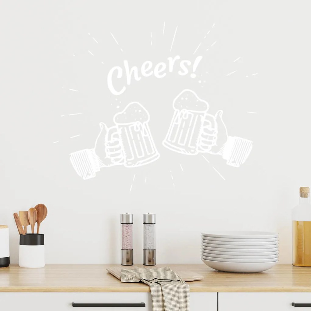 Veselá Stena Samolepka Cheers Farba: žlutá, Veľkosť: 40 x 34 cm