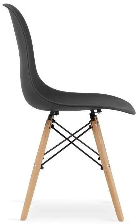 Jedálenská zostava TODI 80cm okrúhly stolový set biely + 4 stoličky OSAKA čierne Farba: Čierna