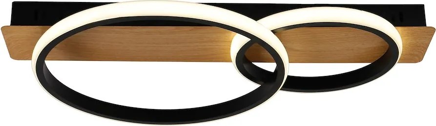Stropné LED svietidlo Rowena, 2x LED 14w, 4000k, b/imitácia dreva