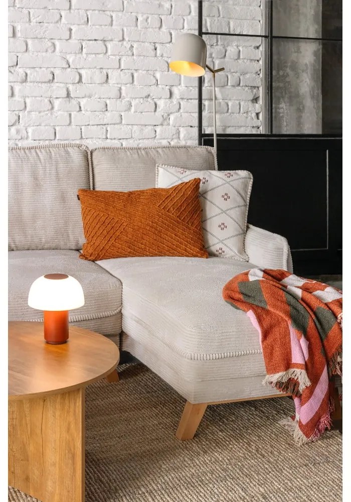 Béžová menčestrová rozkladacia rohová pohovka (pravý roh/do tvaru "U") Tori – Bonami Selection