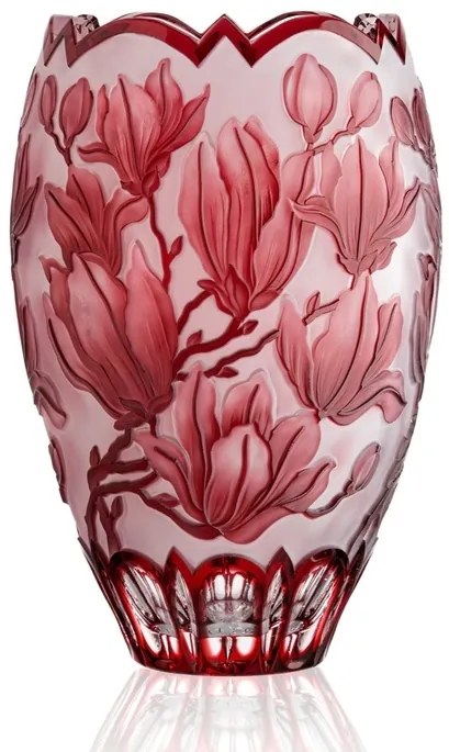 Bohemia Crystal Ručne brúsená váza Magnolia Rubín 305mm