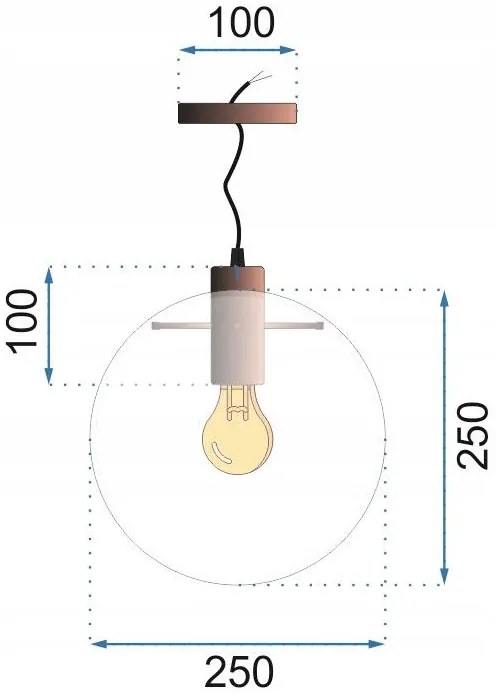 Toolight - Závesné svietidlo Lassi 25cm APP307-1CP, E27, čierna, OSW-00359