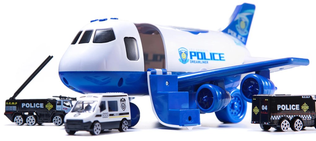 KIK Lietadlo Transporter + 3 policajné autá