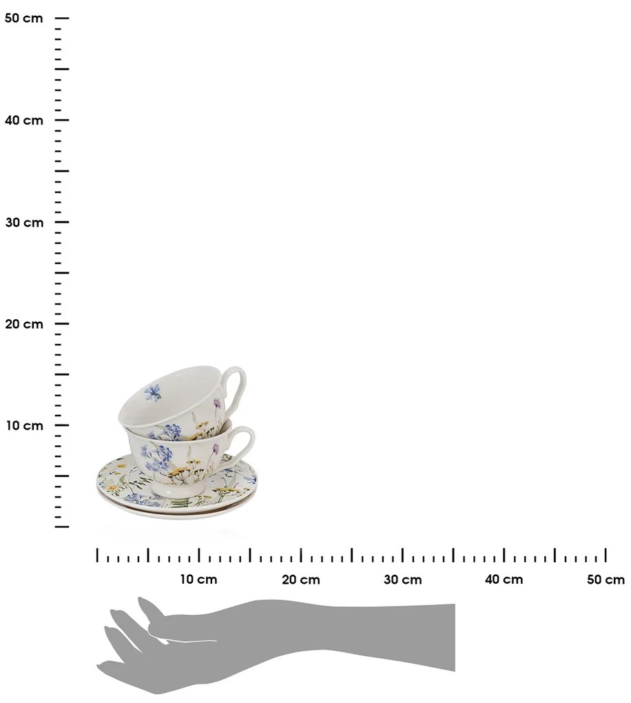 Porcelánová šálka na nohe s podšálkou Royal Melody 250 ml sada 2ks