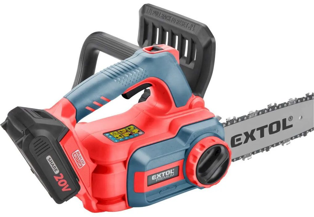EXTOL PREMIUM AKU reťazová píla Share20V, 1x 2Ah Li-ion, 2,4A nabíjačka, čepeľ 300mm 8891920