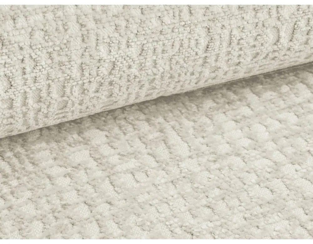 Krémová čalúnená dvojlôžková posteľ s úložným priestorom s roštom 160x200 cm Noho – Makamii