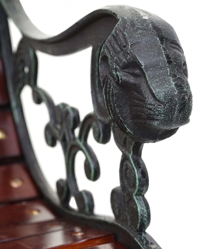 Záhradná lavica F98 2-miestna - liatina / drevo, 125 cm - Hnedá