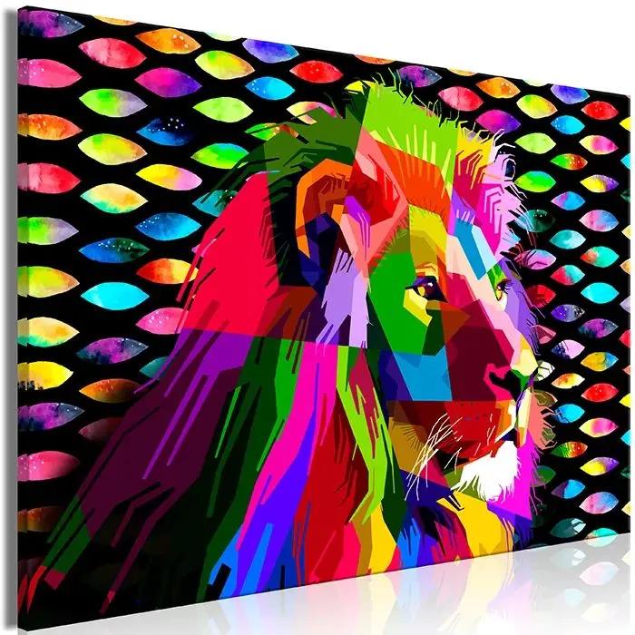 Obraz - Rainbow Lion (1 Part) Wide Veľkosť: 120x80, Verzia: Standard