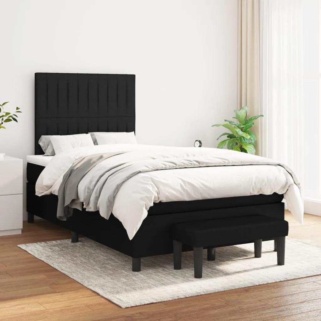 Boxspring posteľ s matracom čierny 120x200 cm látka 3136743