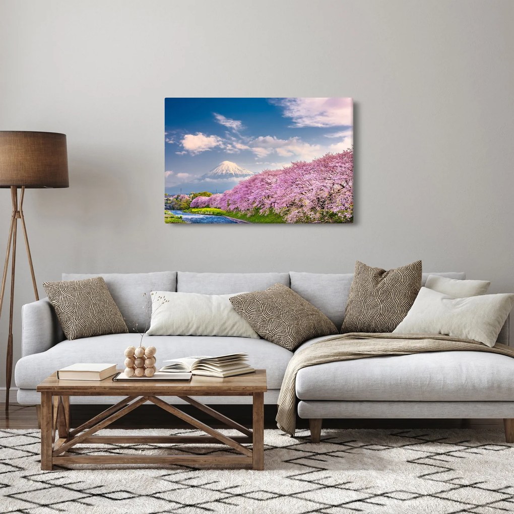 Obraz - Japonská jarná krajina (90x60 cm)