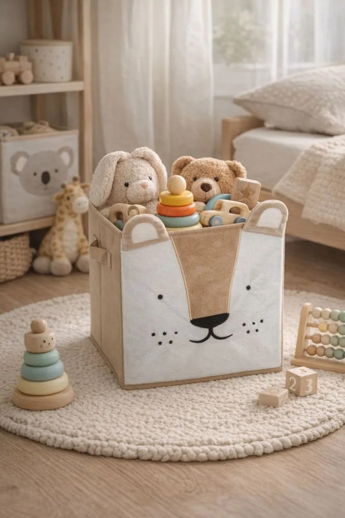 Úložný box Lion, 29x29x29 cm, hnedá