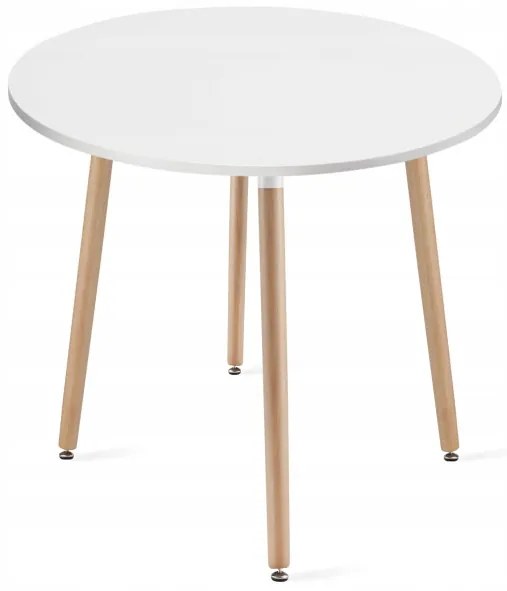 Jedálenský stôl KAMI biely 80 cm so štyrmi stoličkami MARK sivé